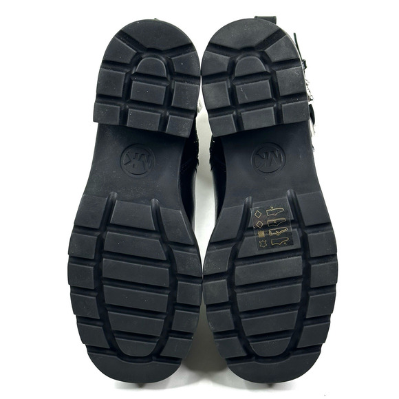 Michael Kors Perry Crinkled Patent Leather Moto Boot Women's 7M Buckled New - Picture 14 of 14